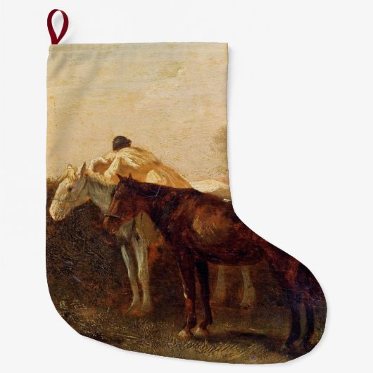 Ländliche Rendezvous (Romantischer Kuss auf dem Pf Großer Weihnachtsstrumpf (Vorderseite)