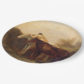 Ländliche Rendezvous (Romantischer Kuss auf dem Pf Pappteller (Schrägansicht)