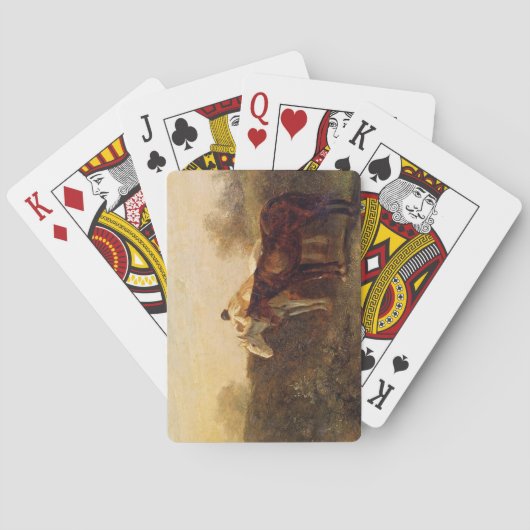 Ländliche Rendezvous (Romantischer Kuss auf dem Pf Spielkarten (Rückseite)