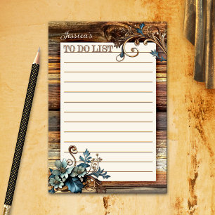 Ländliche Retro-Blumen To-Do-Liste Post-it Klebezettel