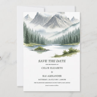 Ländliche Rocky-Mountain-Waldlandschaft - Heiratsa Save The Date