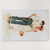 Ländliche Romantik-Hochzeitsillustration Puzzle (Horizontal)