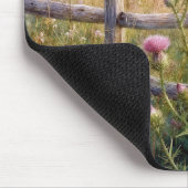 Ländliche rosa Disteln Mousepad (Ecke)