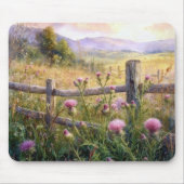 Ländliche rosa Disteln Mousepad (Vorne)