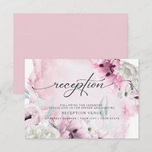 Ländliche rosa Mohnblumen Aquarell-Rezeption Einladung