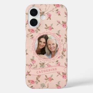 Ländliche rosa Rose Custom iPhone 16 Hülle