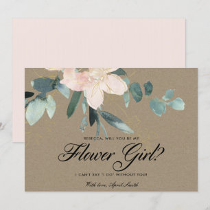 LÄNDLICHE ROSAFARBENE BLUMEN-AQUARELL SEI MEIN BLU EINLADUNG