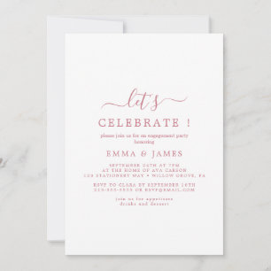 Ländliche Rosen-Gold-Schrift Party-Einladung Einladung