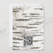 Ländliche rustikale Birkenbaumrinden-QR-Code-Hochz Einladung (Rückseite)