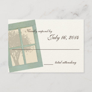 Ländliche Rustikale Fensterpane Hochzeit RSVP Karte