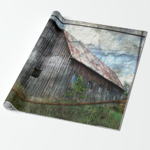 Ländliche rustikale Scheune Vintage-Textur-Dekupag Geschenkpapier