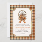 Ländliche rustikale Thanksgiving-Dinner-Einladung Einladung (Vorderseite)
