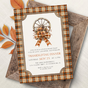Ländliche rustikale Thanksgiving-Dinner-Einladung Einladung