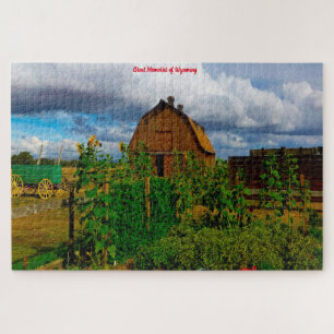 Ländliche Scheune im alten Stil Wyoming. Puzzle