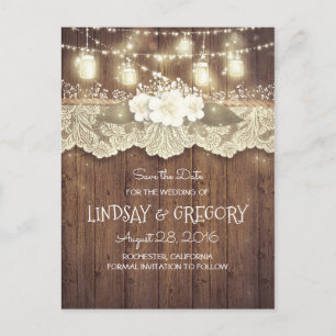 ländliche Scheunenhochzeit Save the Date Ankündigungspostkarte