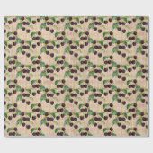 Ländliche schwarze Beeren Geschenkpapier (Flach)