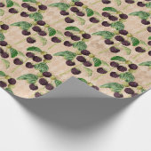 Ländliche schwarze Beeren Geschenkpapier (Ecke)