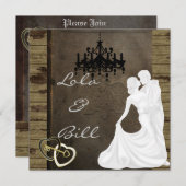 LÄNDLICHE Silhouette Einladung mit ANTIQU (Vorne/Hinten)