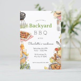 Ländliche Sommer-Garten- BBQ-Party Einladung