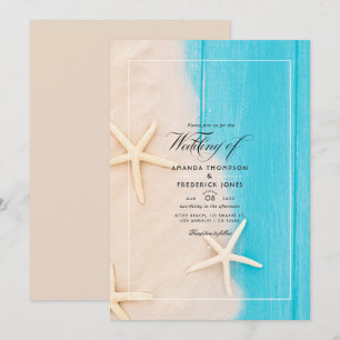 Ländliche Sommer-Strand-Hochzeitseinladung Einladung
