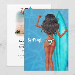 Ländliche Sommer-Surf-Strand-Junggesellinnenabschi Einladung