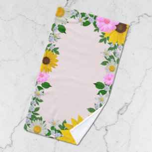 Ländliche Sonnenblume Gänseblümchen Floral Rosa Handtuch