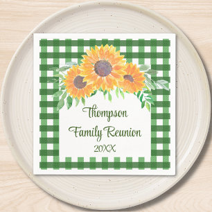 Ländliche Sonnenblume Grüne Häkchen Familienzusamm Serviette