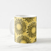 Ländliche Sonnenblume Handgezeichnet Blumen Kaffeetasse (Vorderseite Links)