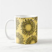 Ländliche Sonnenblume Handgezeichnet Blumen Kaffeetasse (Links)