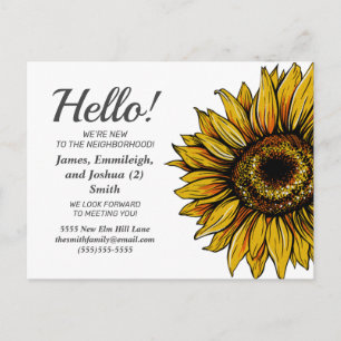 Ländliche Sonnenblume Neue Nachbarn Einführung Postkarte