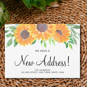 Ländliche Sonnenblumen-Ankündigung neuer Adresse U Einladung