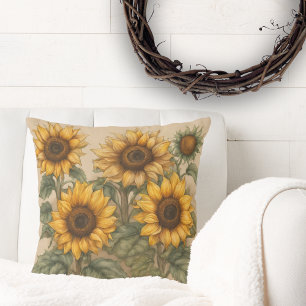 Ländliche Sonnenblumen Kissen