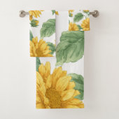 Ländliche Sonnenblumen-Wasserfarben-Blumen Badhandtuch Set (Insitu)
