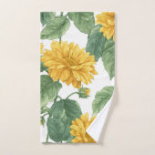 Ländliche Sonnenblumen-Wasserfarben-Blumen Badhandtuch Set (Handtuch)