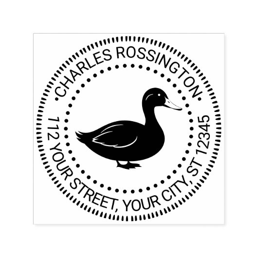 Ländliche stehende Ente Name Rücksendeadresse Permastempel (Design)
