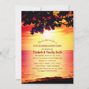 Ländliche Strandhochzeit-Jubiläumsfeier zum Sonnen Einladung