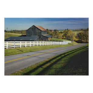 Ländliche Straße durch die Bluegrass-Region von 2 Fotodruck