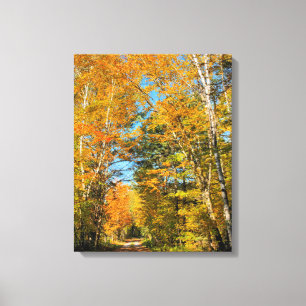 Ländliche Straße Herbstfarben New Hampshire Leinwanddruck