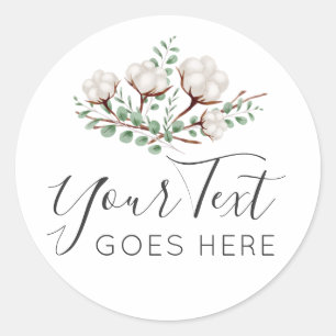 Ländliche Südstaaten-Baumwollblumen-Logo mit grüne Runder Aufkleber