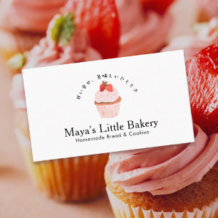 Ländliche Süße Erdbeer-Cupcake-Bäckerei Visitenkarte
