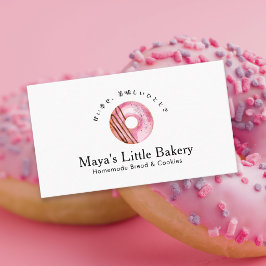 Ländliche Süße Rosa Donut-Bäckerei Visitenkarte