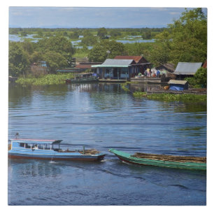 Ländliche Szene, Tonle Sap See, Siem Reap, Angkor, Fliese