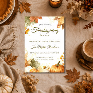Ländliche Thanksgiving-Dinner-Einladung Einladung