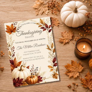 Ländliche Thanksgiving-Dinner-Einladung Einladung