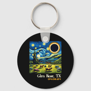 Ländliche totale Sonnenfinsternis Glen Rose Texas Schlüsselanhänger