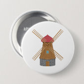 Ländliche traditionelle hölzerne Windmühle Button (Vorne & Hinten)