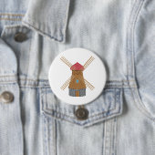 Ländliche traditionelle hölzerne Windmühle Button (Beispiel)