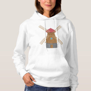 Ländliche traditionelle hölzerne Windmühle Hoodie