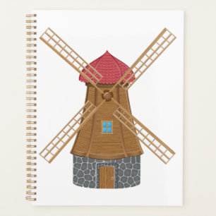 Ländliche traditionelle hölzerne Windmühle Planer