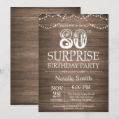Ländliche Überraschung 80. Geburtstagseinladung Einladung (Vorne/Hinten)